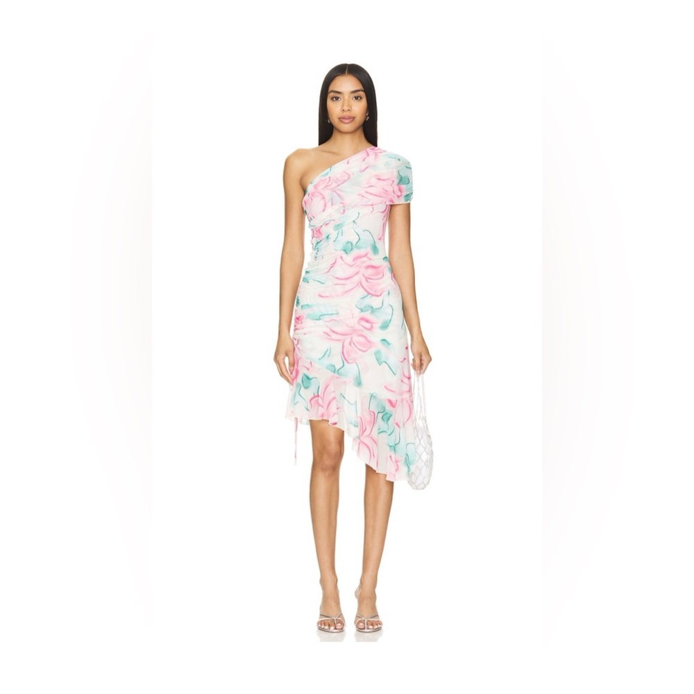 KIM SHUI CUT OUT RUFFLE MINI DRESS IN PINK